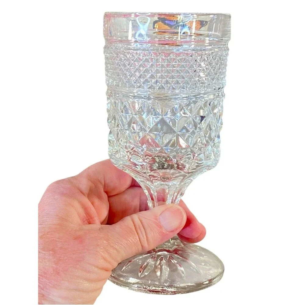 Anchor Hocking Small Wexford Wine Goblets Vintage Set of Four 5.5 Inch